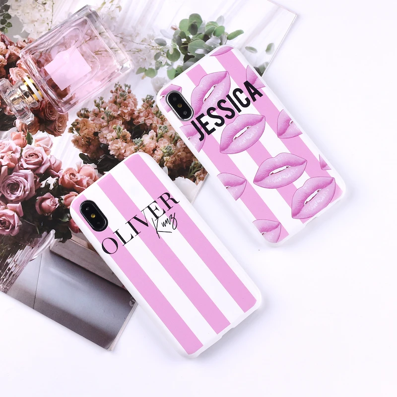 Sexy Pink Lips Custom Personalized Initial Name Striped PU Leather Phone Case For iPhone 11 Pro X XR XS Max 7 7Plus 8 8Plus
Sexy Pink Lips Custom Personalized Initial Name Striped PU Leather Phone Case For iPhone 11 Pro X XR XS Max 7 7Plus 8 8Plus