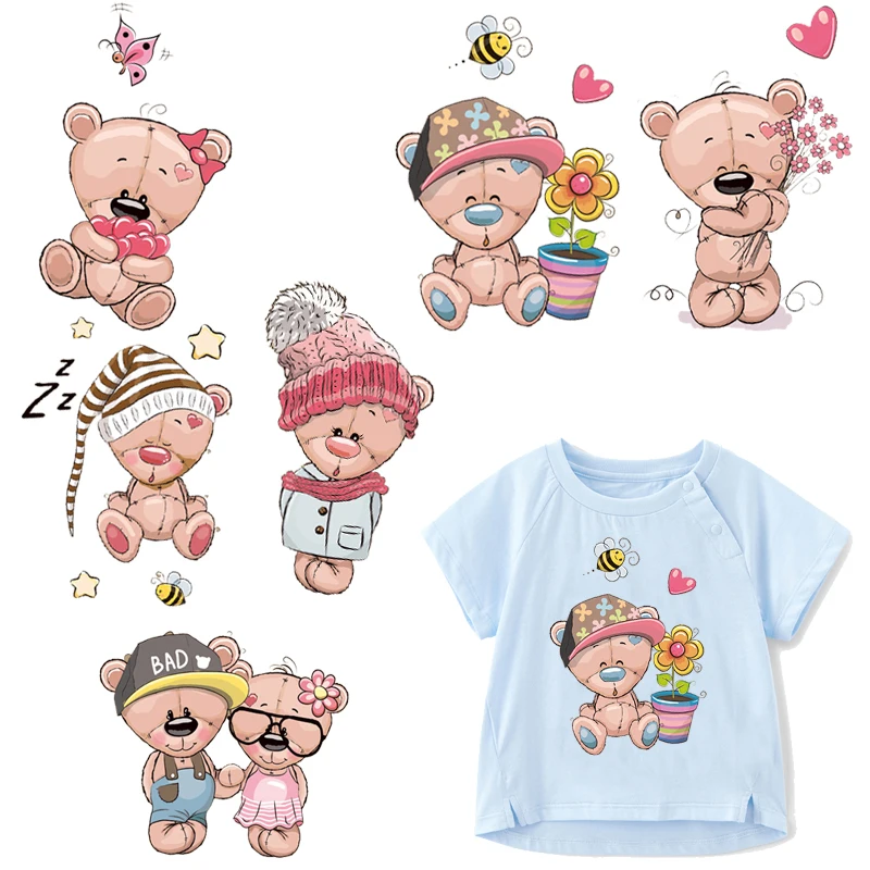 Iron on Bear Patches for Clothes DIY T-shirt Applique Washable Heat Transfer Vinyl Cartoon Animal Patch Stickers Thermal Press
Iron on Bear Patches for Clothes DIY T-shirt Applique Washable Heat Transfer Vinyl Cartoon Animal Patch Stickers Thermal Press