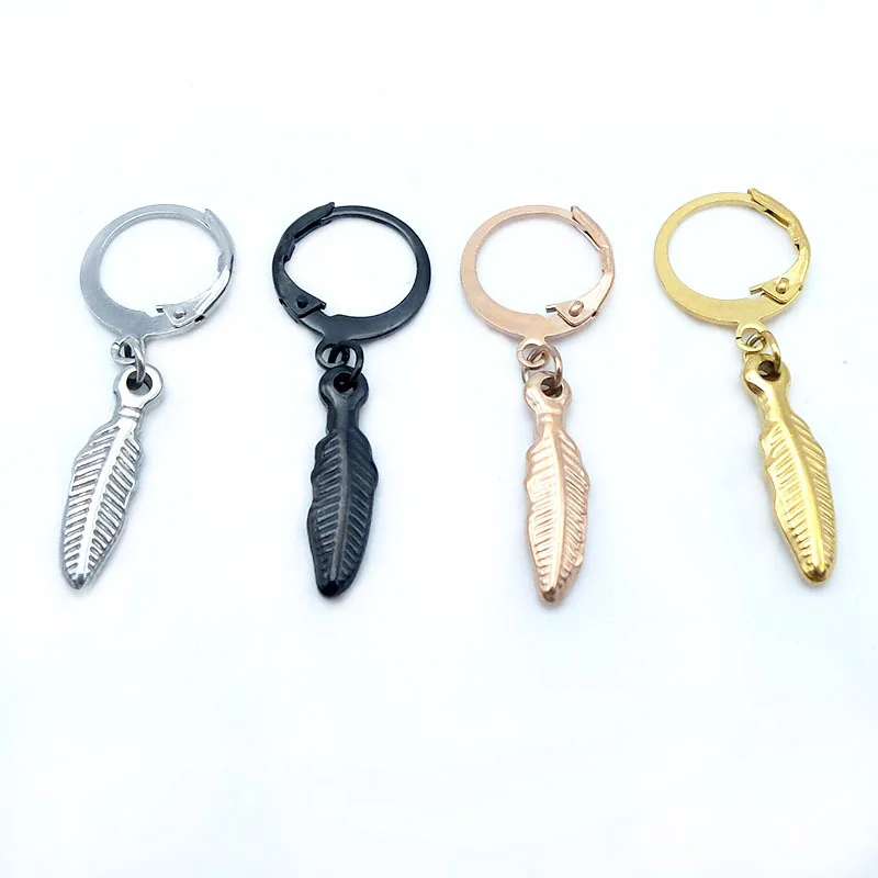 Korean Fashion Jewelry Hip Hop Kpop Leaf Earrings Stainless Steel Feather Pendant Hoop Earrings for Women and Men
Korean Fashion Jewelry Hip Hop Kpop Leaf Earrings Stainless Steel Feather Pendant Hoop Earrings for Women and Men