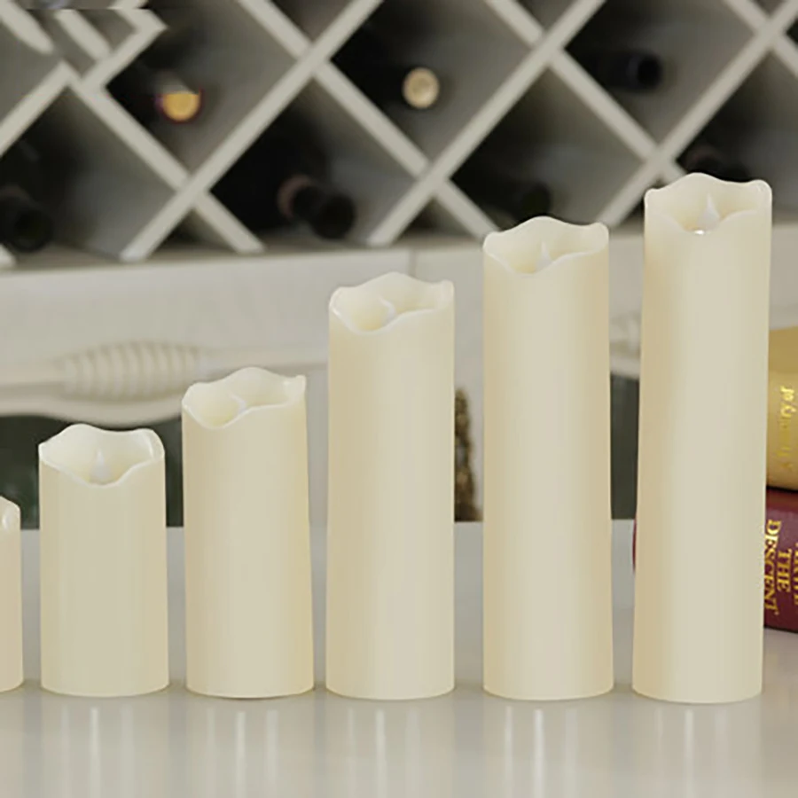 Home Decorative Led Electronics Candle Lamp Bougies Anniversaire Flameless Pillar Bar Christmas Wax Candles Decor QQZ296 | Дом и сад