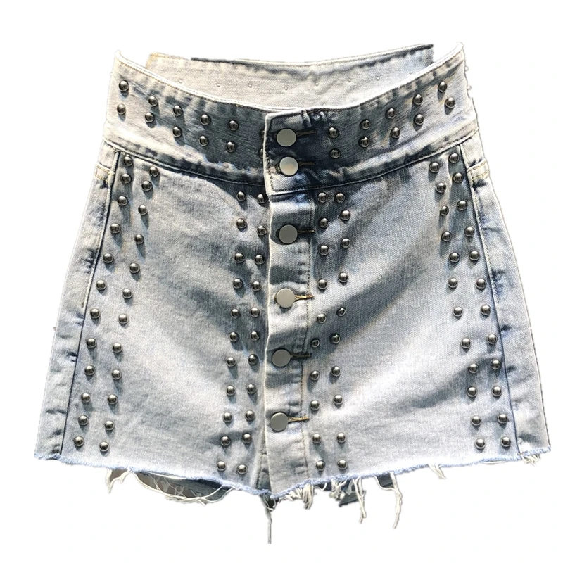 stylish rivet denim women skirts summer new all match high waist solid blue female night club hot skirts top quality
stylish rivet denim women skirts summer new all match high waist solid blue female night club hot skirts top quality