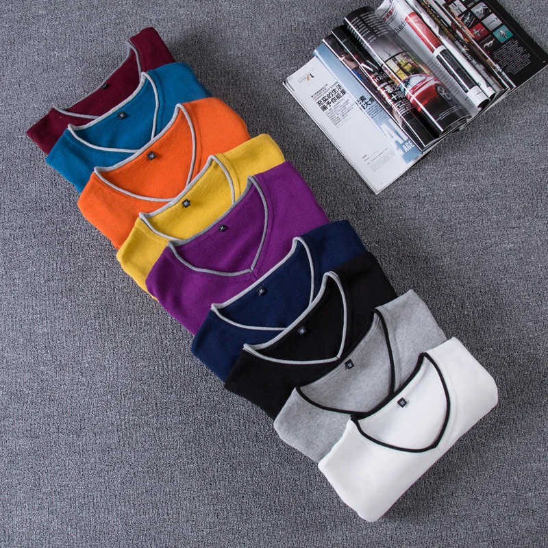 Solid Color Pullover Men V Neck Sweater Men Long Sleeve Shirt Mens Sweaters Wool Casual Dress Brand Cashmere Hot Sell Autumn
Solid Color Pullover Men V Neck Sweater Men Long Sleeve Shirt Mens Sweaters Wool Casual Dress Brand Cashmere Hot Sell Autumn