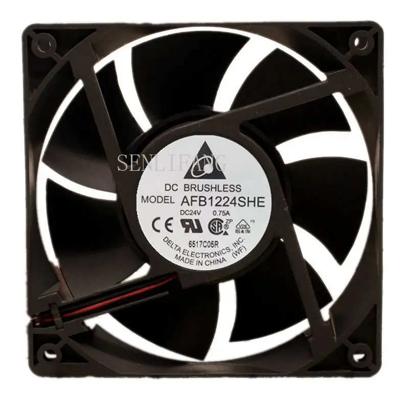 AFB1224SHE -8L2B Server Square Fan DC 24V 0.75A 120x120x38mm 3-wire