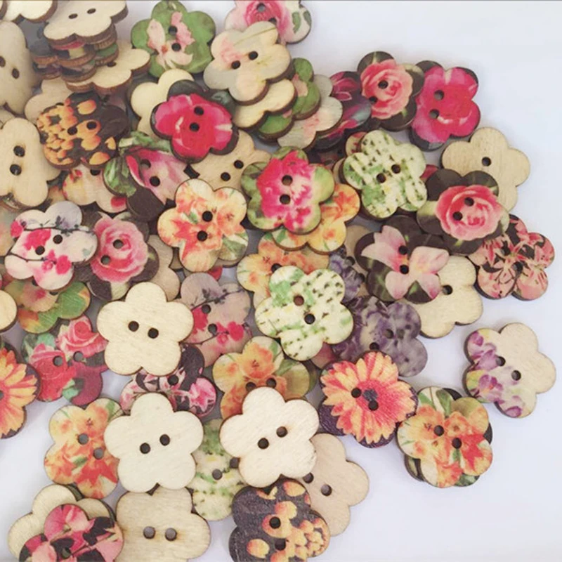 100pcs/lot Wooden Buttons 2-Holes Flower Pattern DIY Decorative Buttons Fit Sewing Scrapbooking Craft Buttons
100pcs/lot Wooden Buttons 2-Holes Flower Pattern DIY Decorative Buttons Fit Sewing Scrapbooking Craft Buttons