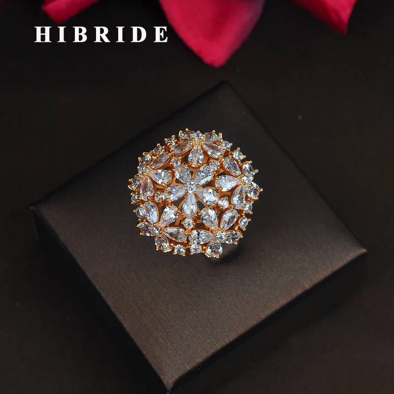 HIBRIDE New Arrival Luxury Sparkling AAA+ Cubic Zirconia Ring For Women Gold Color Accessories Jewelry Gifts Free Shipping R-209
HIBRIDE New Arrival Luxury Sparkling AAA+ Cubic Zirconia Ring For Women Gold Color Accessories Jewelry Gifts Free Shipping R-209