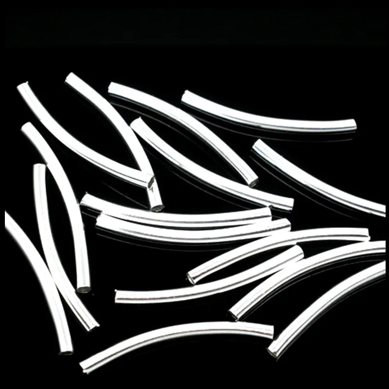 100Pcs Spacer Beads Smooth Curve Tube Copper Silver Plated Jewelry DIY Making Findings Charms 2.5x30mm
100Pcs Spacer Beads Smooth Curve Tube Copper Silver Plated Jewelry DIY Making Findings Charms 2.5x30mm