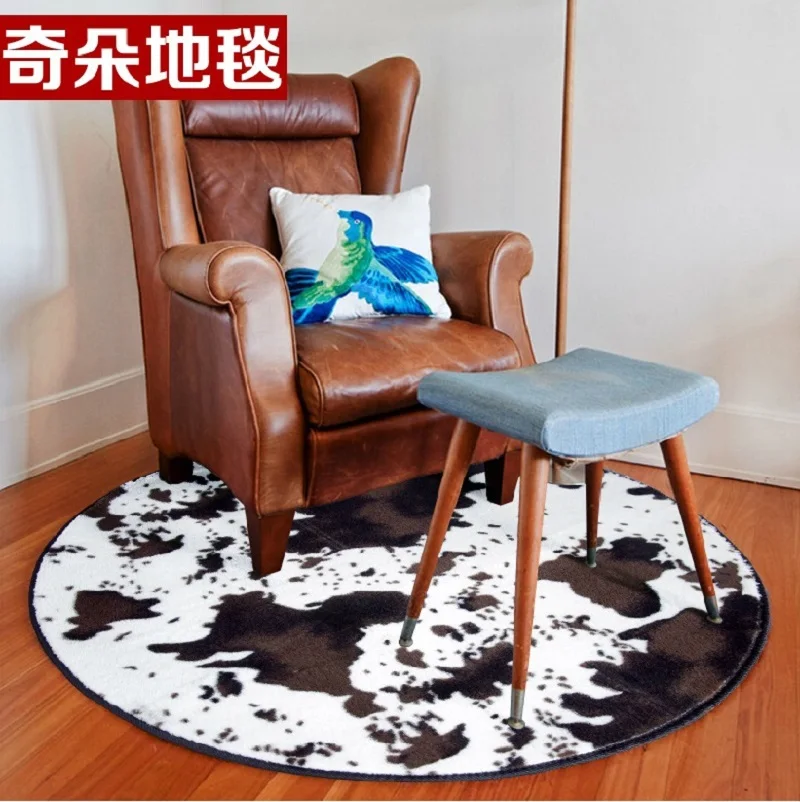 Round Cow fux skin print carpet slip-resistant Round Shape Carpet Floor Mats for Bedroom Living Room Short Plush Rugs
Round Cow fux skin print carpet slip-resistant Round Shape Carpet Floor Mats for Bedroom Living Room Short Plush Rugs