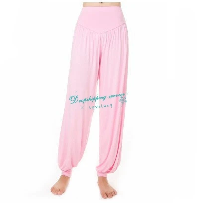 Female Yoga Harem Pants High Waist Summer Fitness Gym Aerobics Trousers Wide Leg Belly Dance Loose Bloomers Free Shipping | Женская