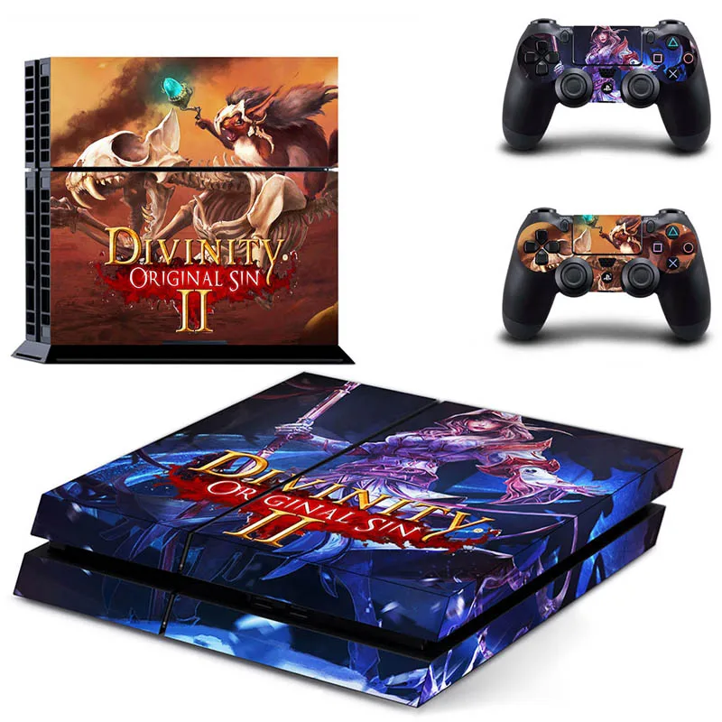 Оригинальная виниловая наклейка на консоль Sony PlayStation 4 и 2 контроллера PS4 |