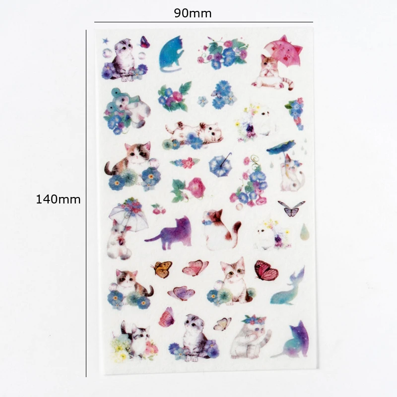 6 sheets/lot DIY Cute Kawaii PVC Cat Stickers Cartoon Cat Butterfly Flower Stickers Scrapbooking Diary Decoration Photo Album
6 sheets/lot DIY Cute Kawaii PVC Cat Stickers Cartoon Cat Butterfly Flower Stickers Scrapbooking Diary Decoration Photo Album