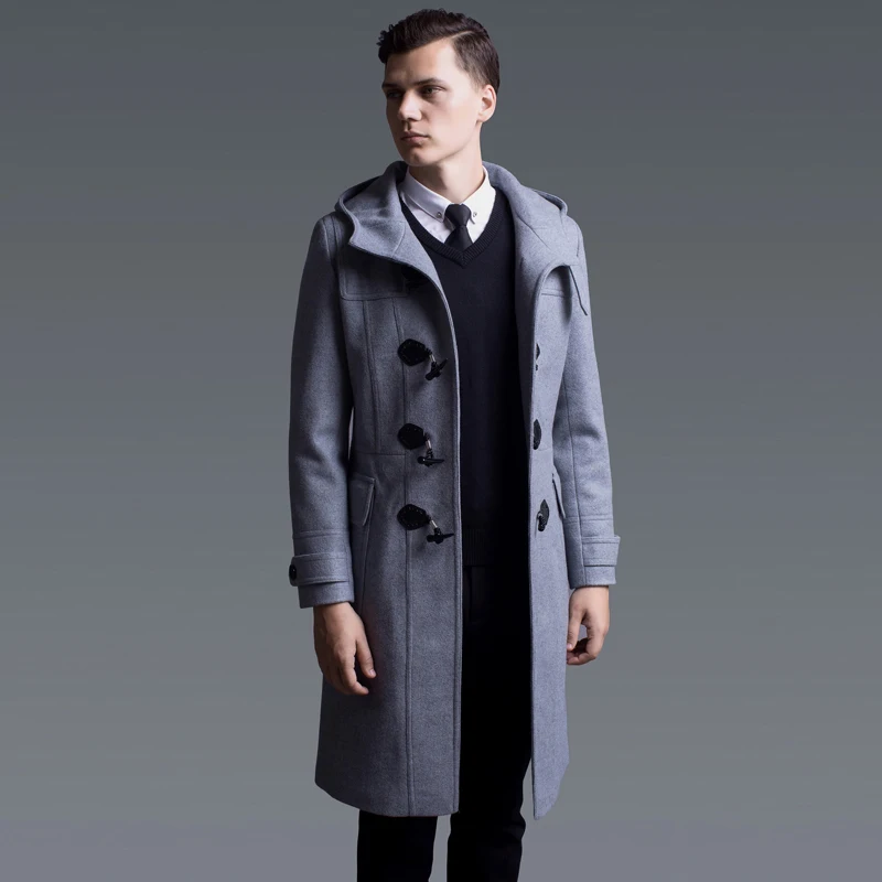 Minglu Wool Mens Coats Luxury Solid Color Horn Button Mens Jackets And Coats Plus Size 6xl Autumn And Winter Hooded Man Trench
Minglu Wool Mens Coats Luxury Solid Color Horn Button Mens Jackets And Coats Plus Size 6xl Autumn And Winter Hooded Man Trench