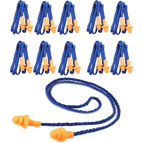 10 Pcs Safety Silicone Soft Ear Plugs - Hearing Protection Muffs With Cord - Noise Reduction for Work Home Sleeping Blue Orange
10 Pcs Safety Silicone Soft Ear Plugs - Hearing Protection Muffs With Cord - Noise Reduction for Work Home Sleeping Blue Orange