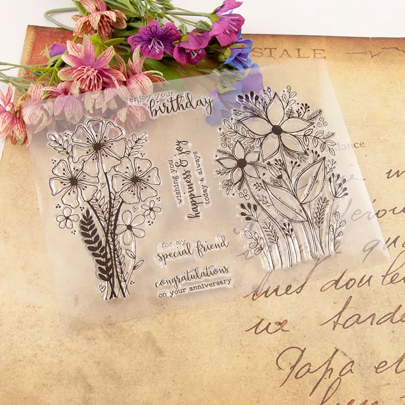 Bouquet Flowers Birthday Transparent Clear Stamps Silicone Seal for DIY Scrapbooking Card Making Photo Album Decoration Crafts
Bouquet Flowers Birthday Transparent Clear Stamps Silicone Seal for DIY Scrapbooking Card Making Photo Album Decoration Crafts