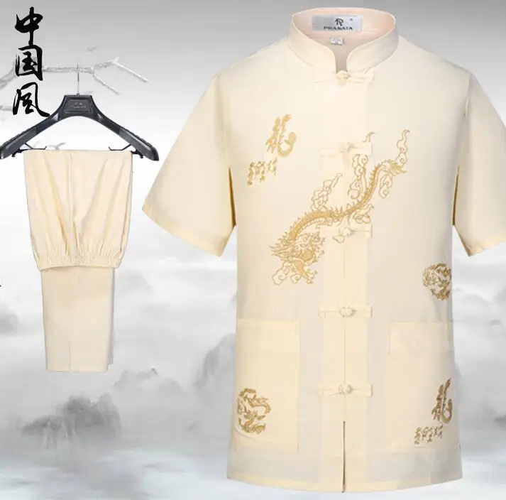 Summer stand collar quinquagenarian tang suits mens short-sleeve suit set silk plate buttons chinese style national plus size
Summer stand collar quinquagenarian tang suits mens short-sleeve suit set silk plate buttons chinese style national plus size