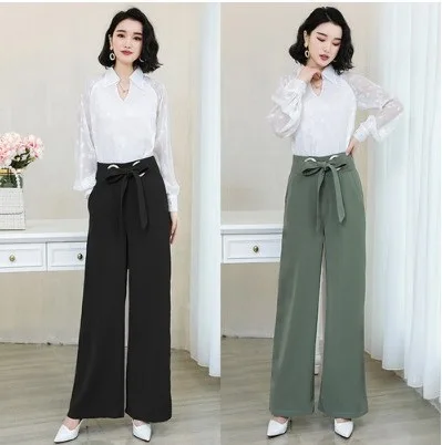 Set female 2019summer and autumn fashion casual solid color shirt loose wild wide leg pants temperament elegant women's clothing
Set female 2019summer and autumn fashion casual solid color shirt loose wild wide leg pants temperament elegant women's clothing