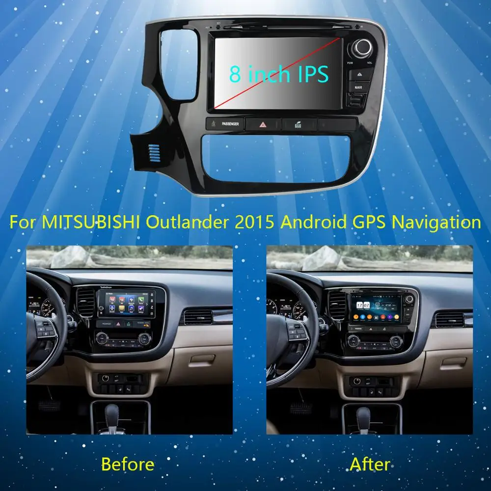 DVD-плеер Автомобильный с 8 "IPS 1280*720 ядер 4 Гб ОЗУ + 64 ПЗУ Android 9 0 для Mitsubishi Outlander 2013-2018
