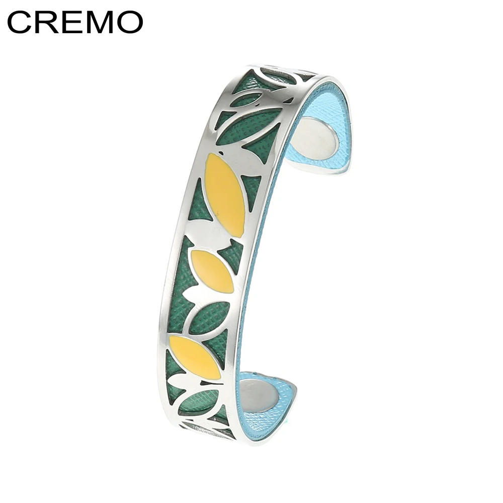 Женский многофункциональный кожаный браслет Cremo, из нержавеющей стали с эмалью и листьями, 14 мм
Женский многофункциональный кожаный браслет Cremo, из нержавеющей стали с эмалью и листьями, 14 мм