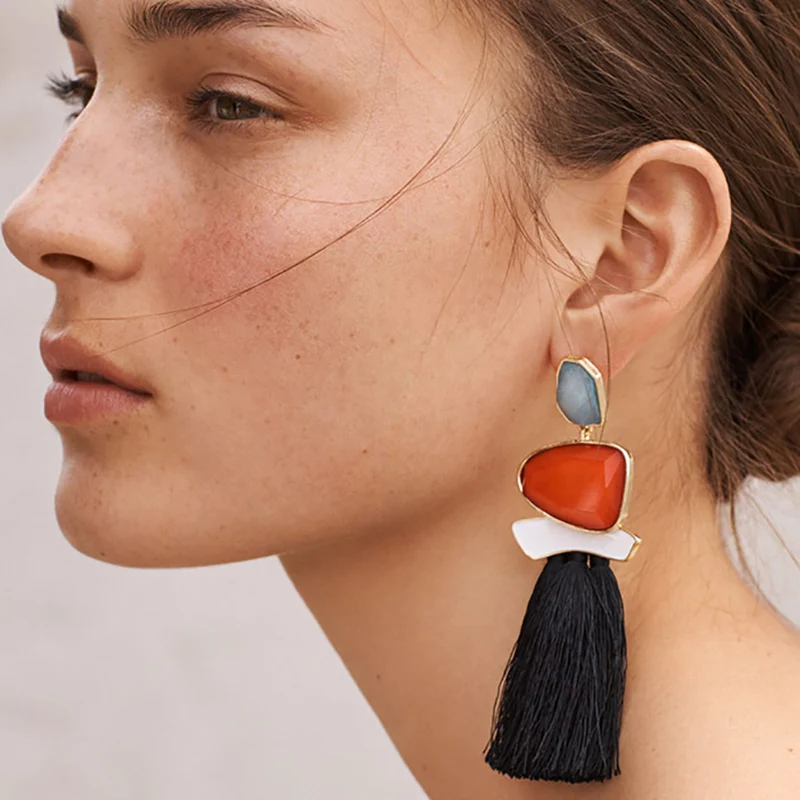 2020 Bohemia Fashion Statement Jewelry Tassel Long Gem Beads Earring For Women Fringe Dangle Drop Earrings Brinco
2020 Bohemia Fashion Statement Jewelry Tassel Long Gem Beads Earring For Women Fringe Dangle Drop Earrings Brinco