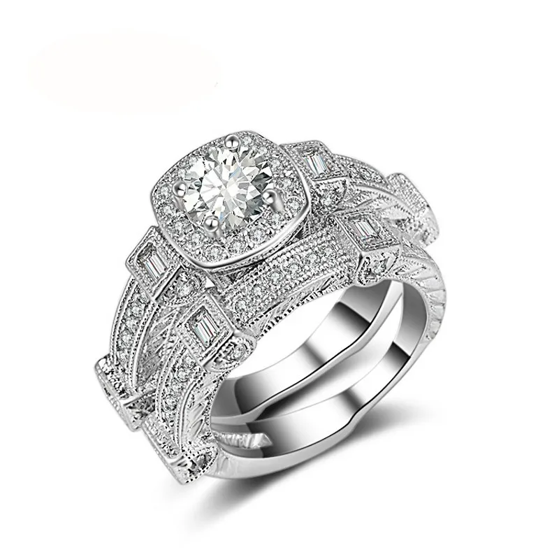 Vintage Fashion Jewelry 925 Sterling Silver Round Cut White Clear 5A Cubic Zirconia Eternity Women Wedding Bridal Ring Set Gift
Vintage Fashion Jewelry 925 Sterling Silver Round Cut White Clear 5A Cubic Zirconia Eternity Women Wedding Bridal Ring Set Gift