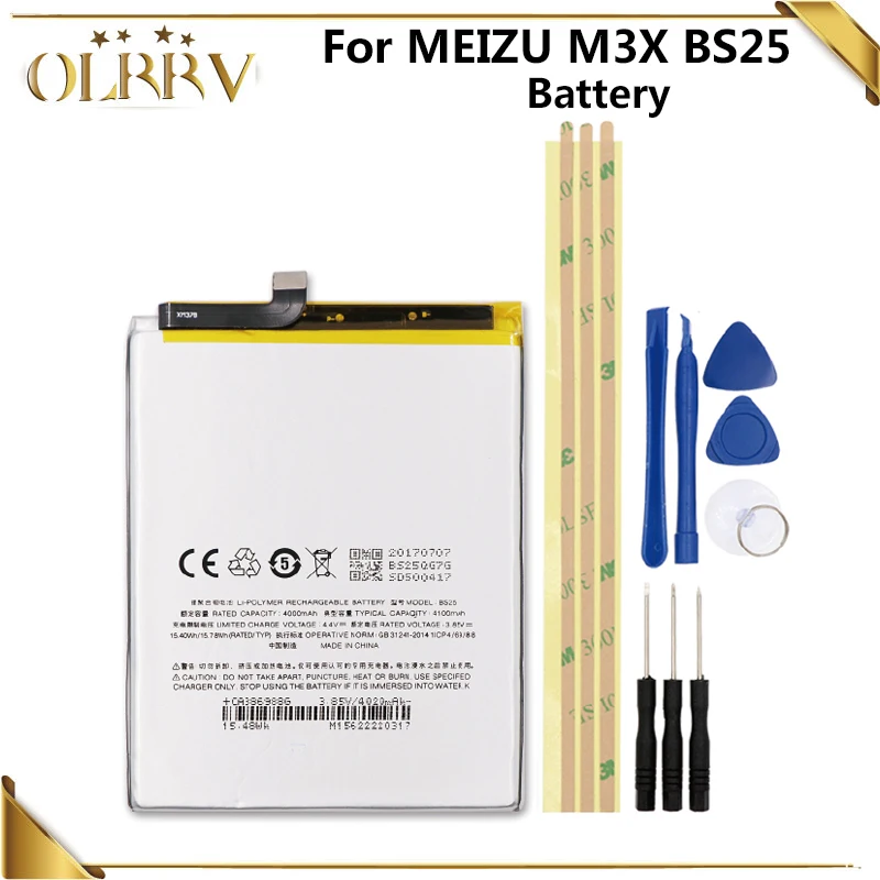 BS25 Battery For Meizu M3 Max S685Q Batterie Bateria Batterij Accumulator AKKU 4100mAh+Tools
BS25 Battery For Meizu M3 Max S685Q Batterie Bateria Batterij Accumulator AKKU 4100mAh+Tools