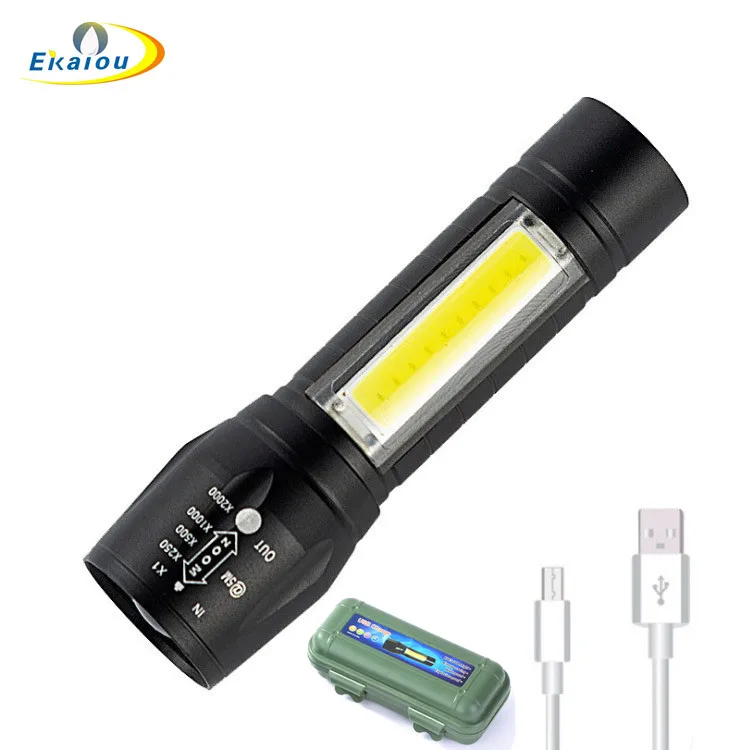 USB Charging Flashlight 1000 LM XPE COB LED Powerful Flash Light Zoomable Tactical Torch Lamp Gift box packaging
USB Charging Flashlight 1000 LM XPE COB LED Powerful Flash Light Zoomable Tactical Torch Lamp Gift box packaging