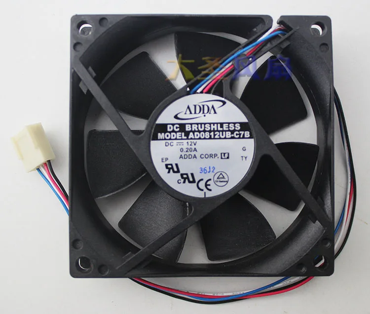 Origianl for ADDA AD0812UB-C7B DC12V 0.20A 8CM 80x80x20MM 4Lines Computer cooling fan
Origianl for ADDA AD0812UB-C7B DC12V 0.20A 8CM 80x80x20MM 4Lines Computer cooling fan