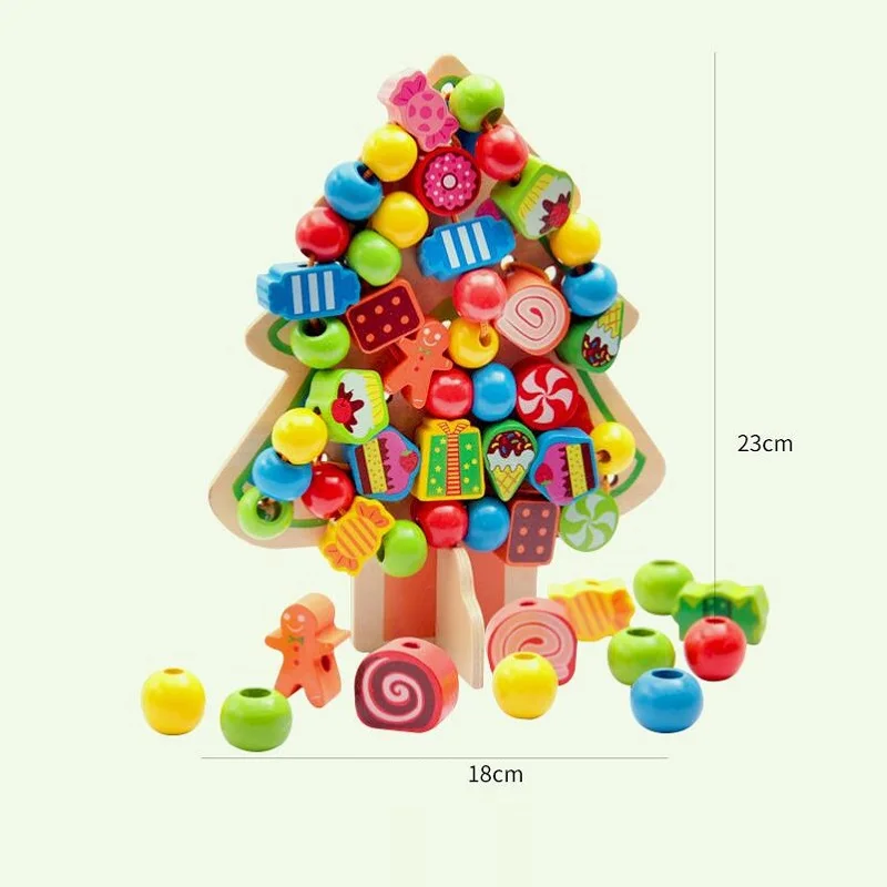 Fly AC Montessori Learning Education Wooden Toys Cartoon candy tree Fruit Beads Educational Toy For Children Birthday gift | Игрушки и