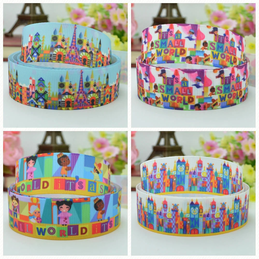 DUWES 7/8 "22 мм 2 5 10 20 50 ярдов это маленькая worl печатная grosgrain лента бант для волос DIY