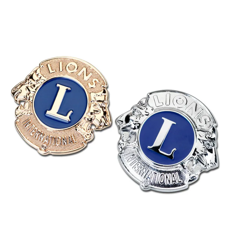 Высококачественная хромированная металлическая эмблема L LIONS International 6 7/10 5 см