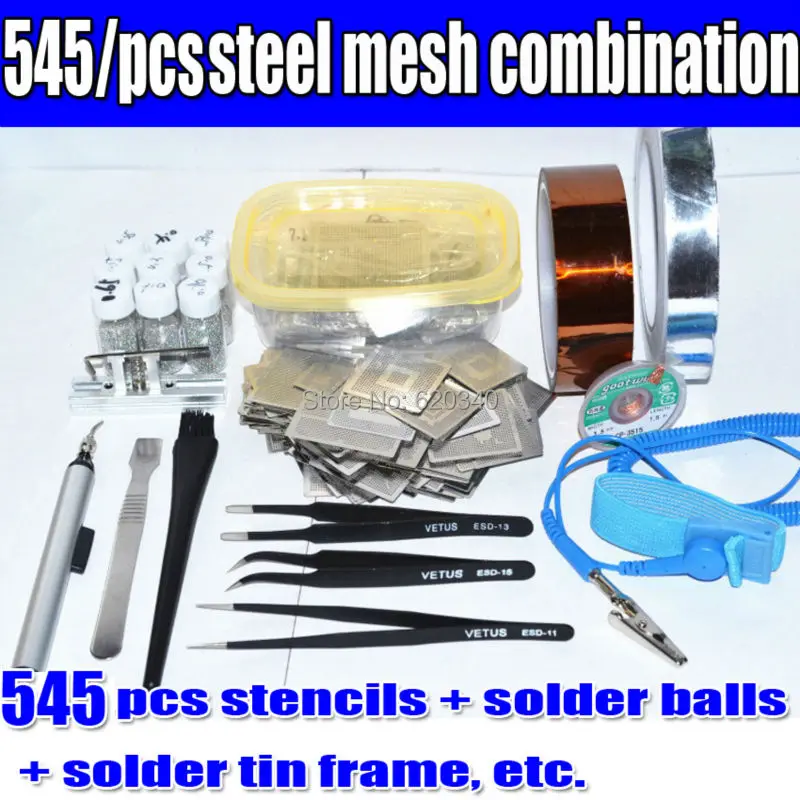 Newest 545pcs small BGA stencils Combination BGA reballing kit for Reballing station Directly Heating Stencils Free shipping
Newest 545pcs small BGA stencils Combination BGA reballing kit for Reballing station Directly Heating Stencils Free shipping