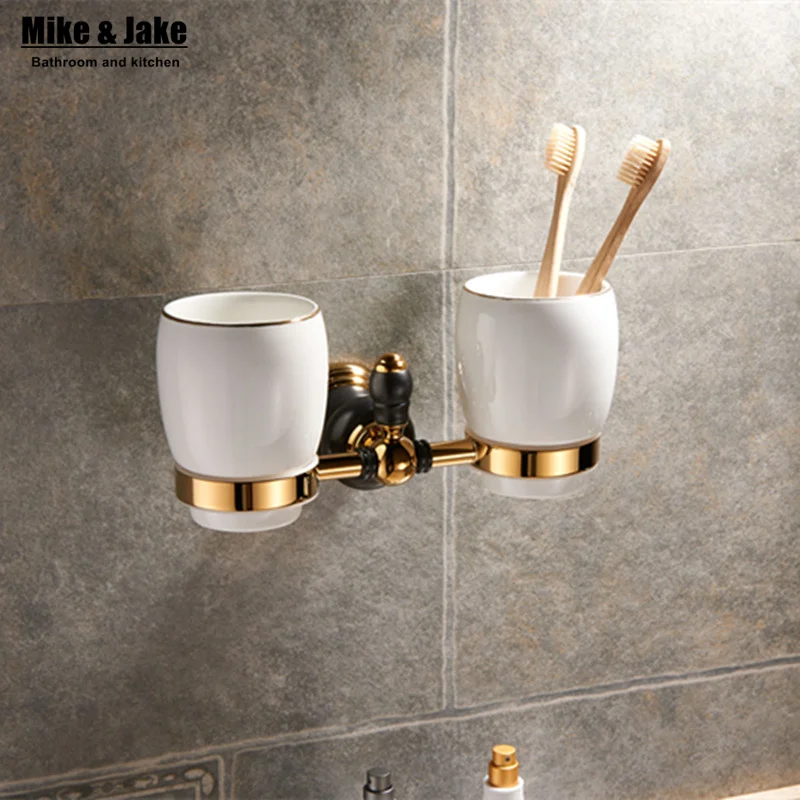 Luxury gold brass double teeth cup kit gold Double tumbler cup holder toothbrush holder bathroom accessory toilet cup holder kit
Luxury gold brass double teeth cup kit gold Double tumbler cup holder toothbrush holder bathroom accessory toilet cup holder kit
