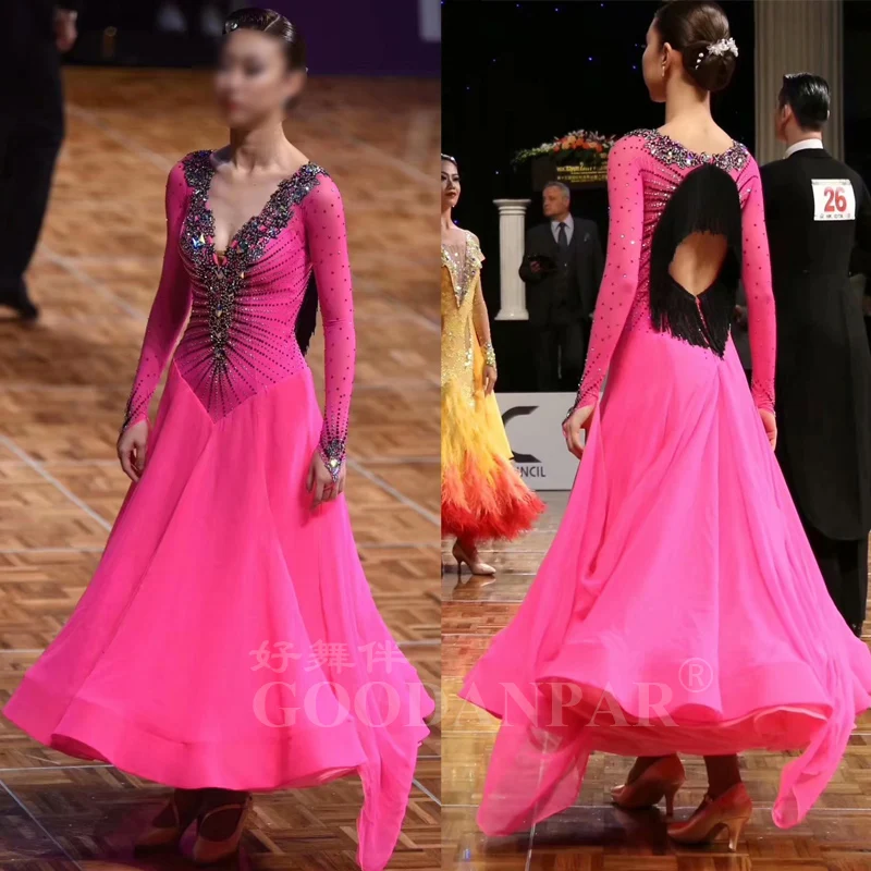 GOODANPAR New Standard Ballroom Dance Dress Women Girls Competition Costume Sleeveless Lycra Waltz Stage Dance Wear Clothes pink
GOODANPAR New Standard Ballroom Dance Dress Women Girls Competition Costume Sleeveless Lycra Waltz Stage Dance Wear Clothes pink