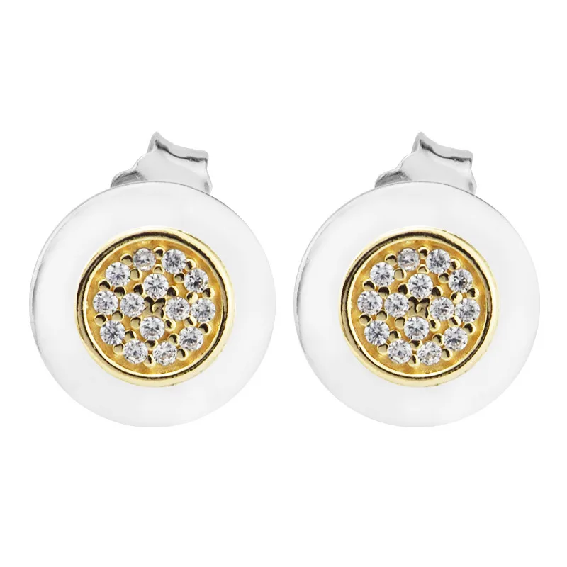 925 Sterling Silver Earrings Jewelry Golden Shine Signature Round Stud Earrings Popular Party Charm Women Earrings Fine Jewelry
925 Sterling Silver Earrings Jewelry Golden Shine Signature Round Stud Earrings Popular Party Charm Women Earrings Fine Jewelry