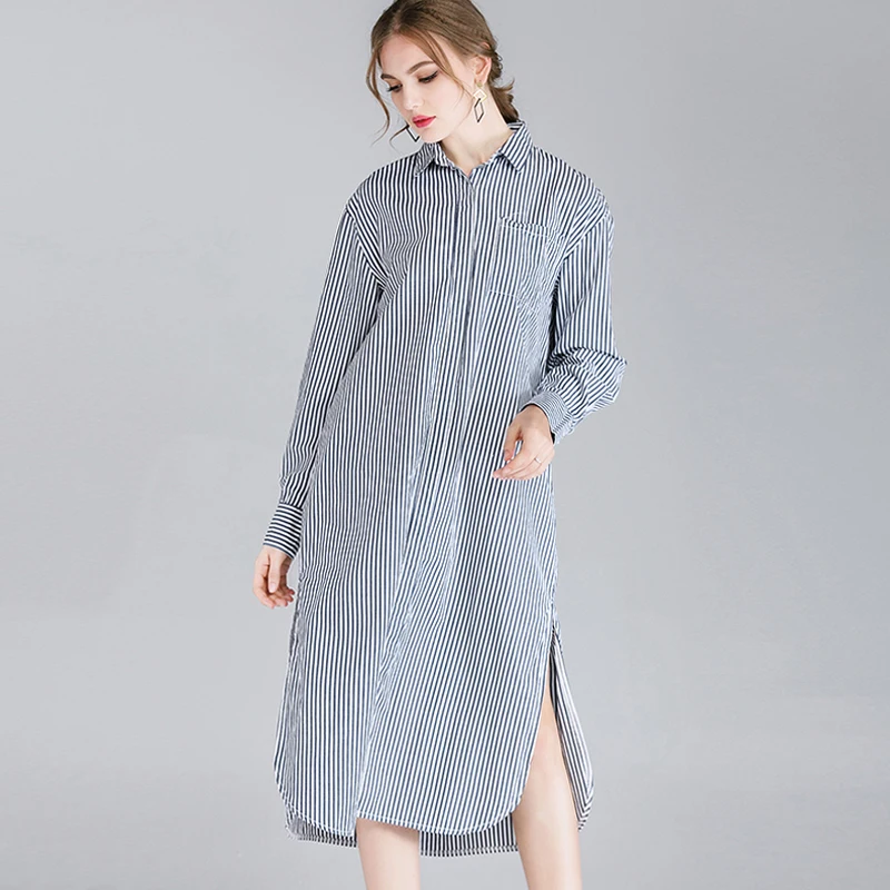 Large size womens Spring new loose show thin fashion skirts plus size pure cotton casual striped shirt long sleeve turn down
Large size womens Spring new loose show thin fashion skirts plus size pure cotton casual striped shirt long sleeve turn down