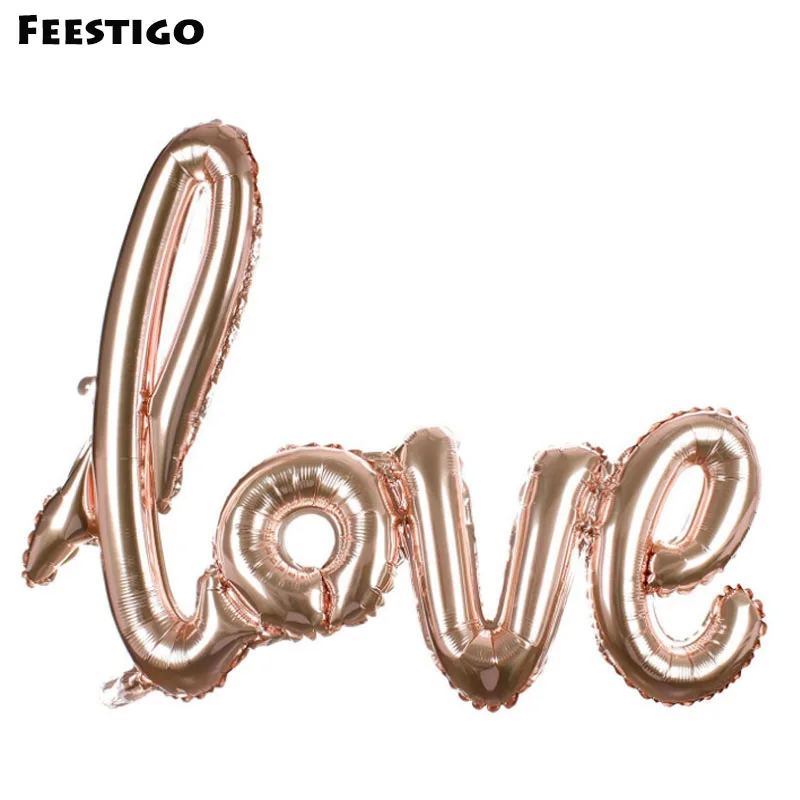 Feestigo 1 шт 40 дюймов Большие лигатуры красные розовые золотые любовные шары из
