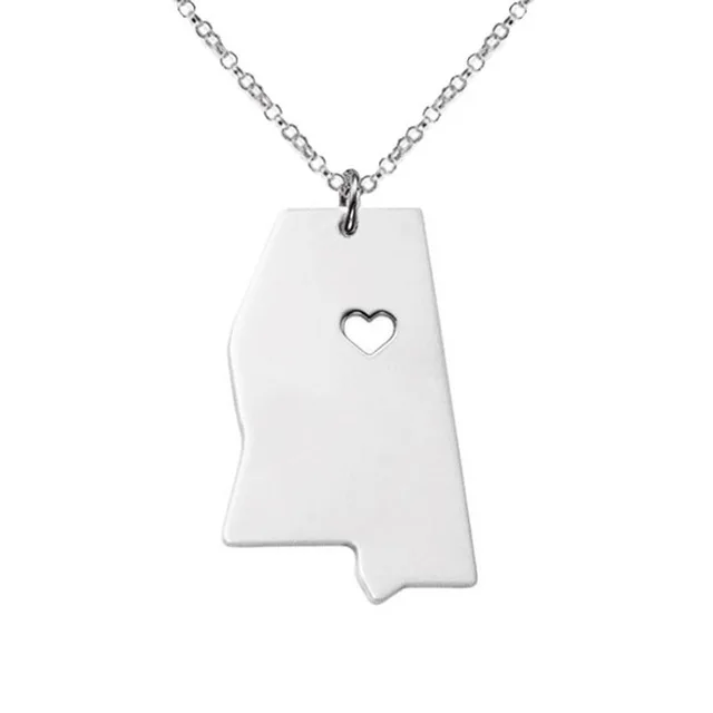 New Mississippi Map Necklace Gold Silver Color Stainless Steel Mississippi Map Pendant Necklace Map Memorial Jewellery
New Mississippi Map Necklace Gold Silver Color Stainless Steel Mississippi Map Pendant Necklace Map Memorial Jewellery