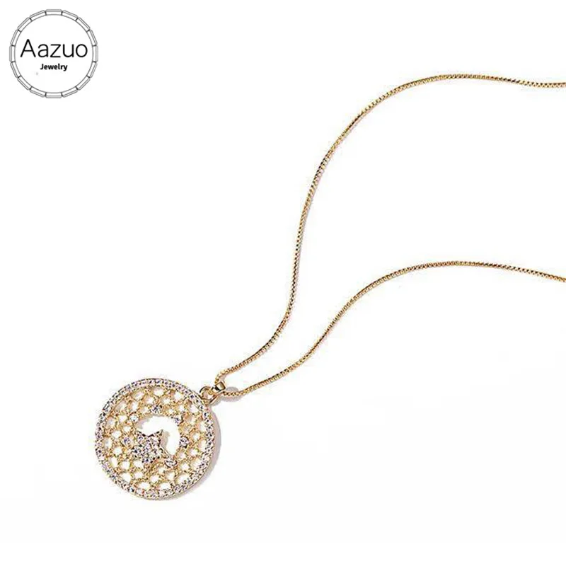 Aazuo 100% 18K White Gold Real Diamonds OL Fashion Geometric Round Necklace gifted for Women Wedding 18 Inch Link Chain Au750
Aazuo 100% 18K White Gold Real Diamonds OL Fashion Geometric Round Necklace gifted for Women Wedding 18 Inch Link Chain Au750