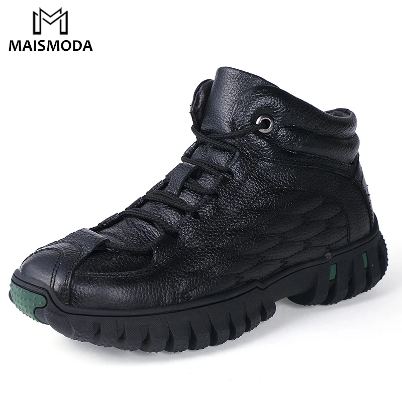 MAISMODA/очень теплые мужские зимние ботинки 2018 натуральная кожа плюшевая зимняя