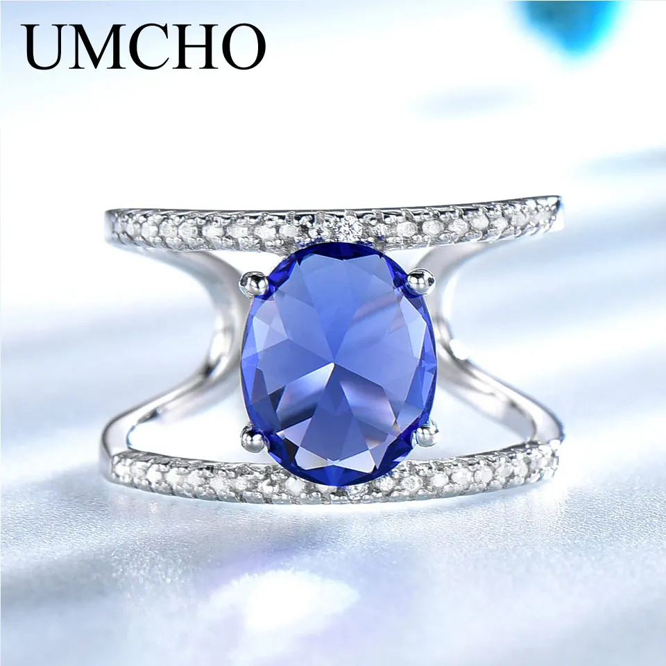 UMCHO Real 925 Sterling Silver Rings For Female Birthstone Tanzanite Gemstone Ring Silver Wedding Engagement Band Jewelry New
UMCHO Real 925 Sterling Silver Rings For Female Birthstone Tanzanite Gemstone Ring Silver Wedding Engagement Band Jewelry New