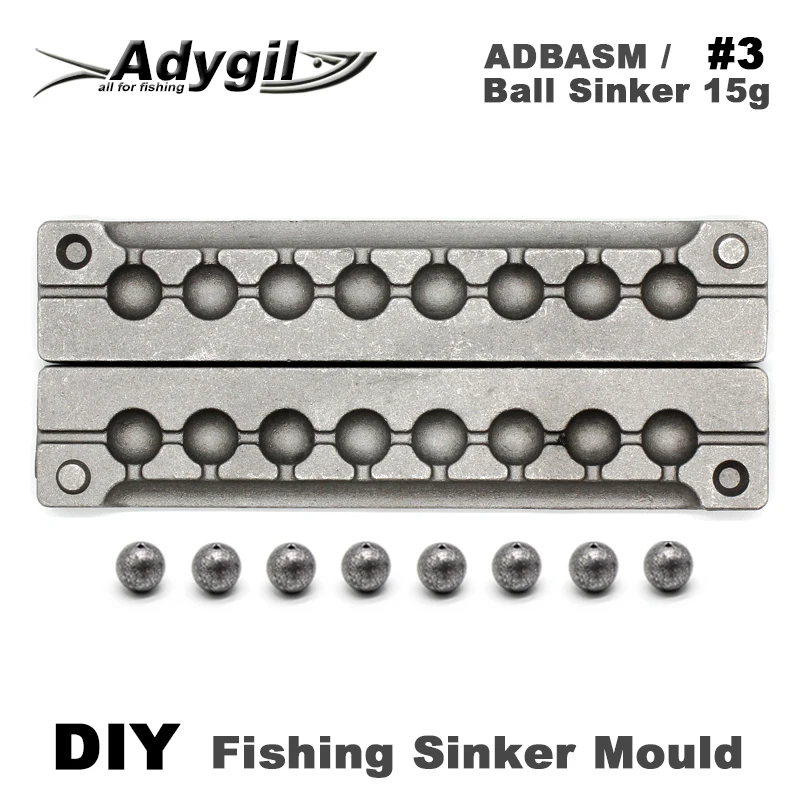 Adyгил DIY рыболовный грузила форма ADBASM/#3 шариковый 15 г 8 пустоты|Рыболовные снасти| |