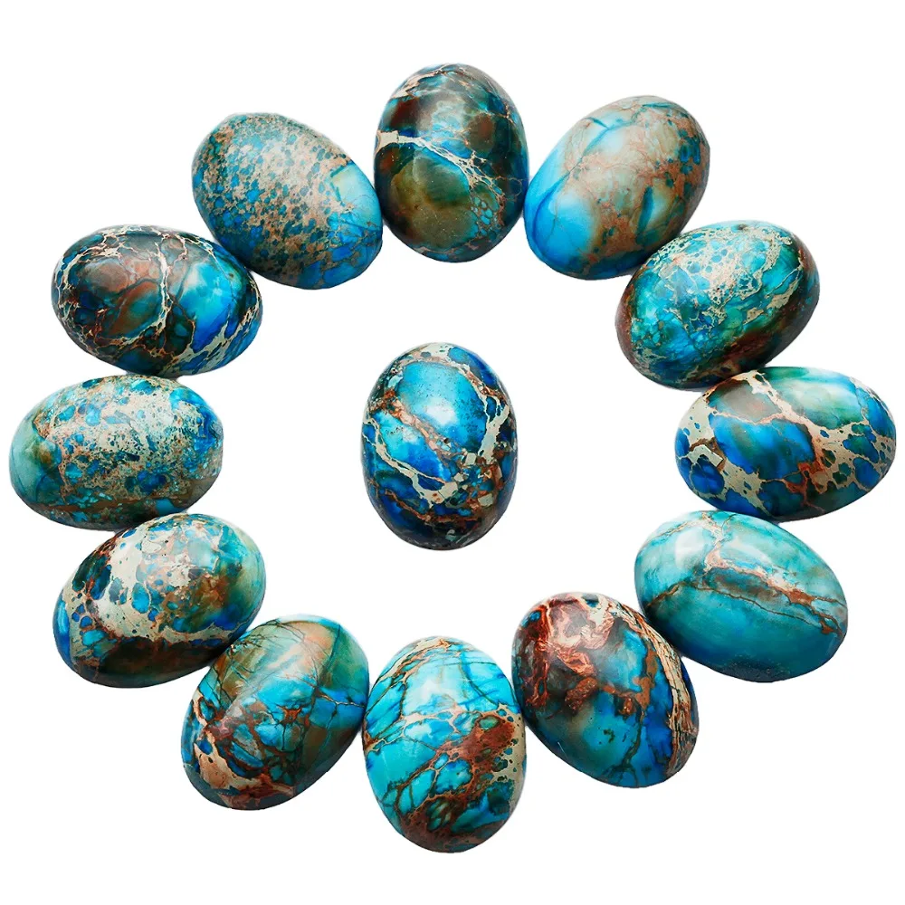 TUMBEELLUWA 1Lot (5Pc) Sea Blue Sea Sediment Jasper Oval Stone Cabochons Flatback Semi-precious CAB for Jewelry Making,18x25mm
TUMBEELLUWA 1Lot (5Pc) Sea Blue Sea Sediment Jasper Oval Stone Cabochons Flatback Semi-precious CAB for Jewelry Making,18x25mm