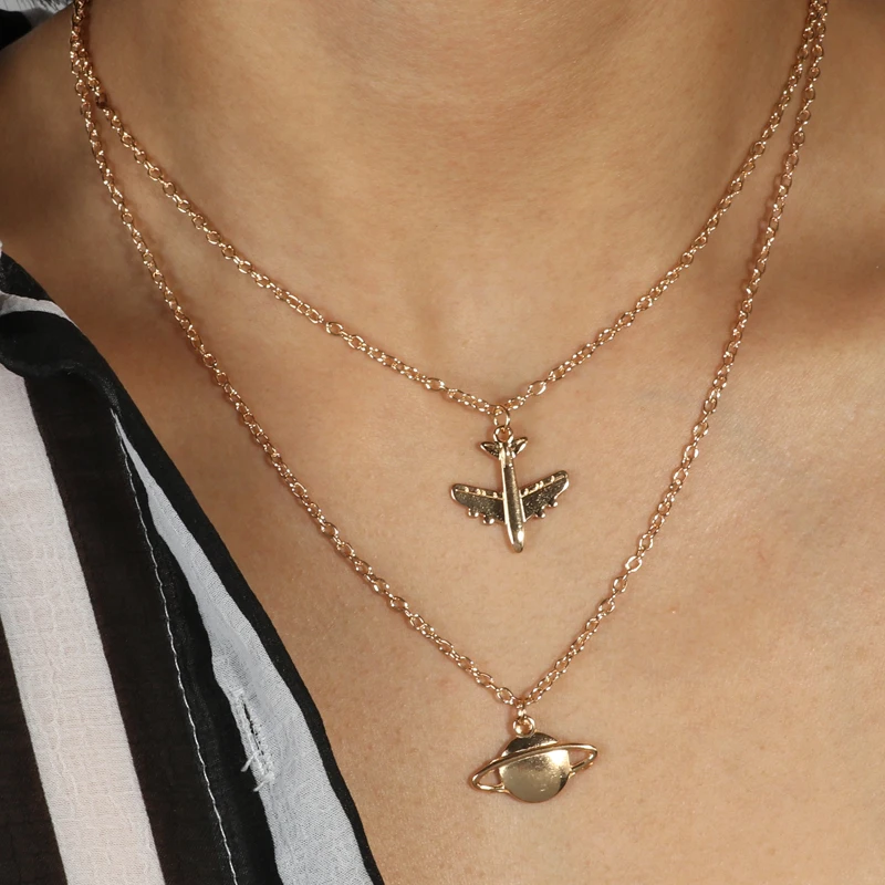 Fresh Style Long Statement Small Aircraft Universe Clavicle Chain Necklaces Pendants for Women Valentine's Day Berloques
Fresh Style Long Statement Small Aircraft Universe Clavicle Chain Necklaces Pendants for Women Valentine's Day Berloques
