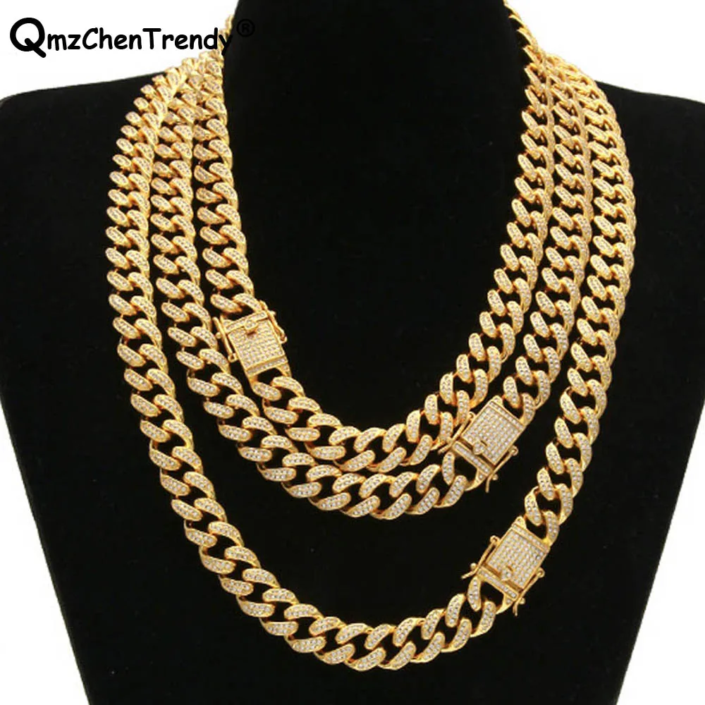 Top Quality Iced Out Bling CZ Miami Cuban Link Chain Men's Hip Hop Necklace Golden Silver Color Copper Jewelry 18/20/24/28inch
Top Quality Iced Out Bling CZ Miami Cuban Link Chain Men's Hip Hop Necklace Golden Silver Color Copper Jewelry 18/20/24/28inch