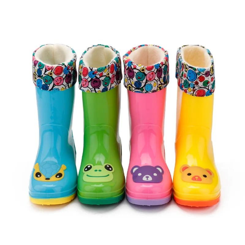 Фото Детская обувь для дождя из От 3 до 12 лет с нескользящей подошвой высоким голенищем