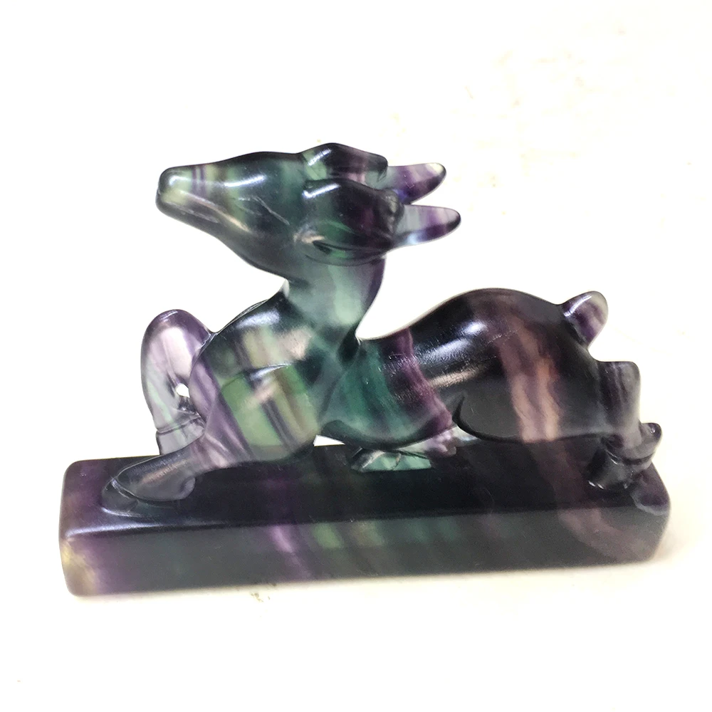 Natural Fluorite Deer Figurine Quartz Crystal Hand Carved Animal Statue Crafts Healing Crystal Stone Home Decoration
Natural Fluorite Deer Figurine Quartz Crystal Hand Carved Animal Statue Crafts Healing Crystal Stone Home Decoration