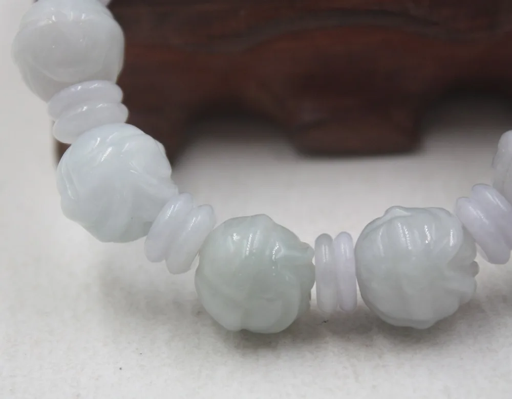 Gift Natural Grade A Jade Green Jadeite 13mm Carved Unique Round Bead Bracelet Women 16-17cmL
Gift Natural Grade A Jade Green Jadeite 13mm Carved Unique Round Bead Bracelet Women 16-17cmL