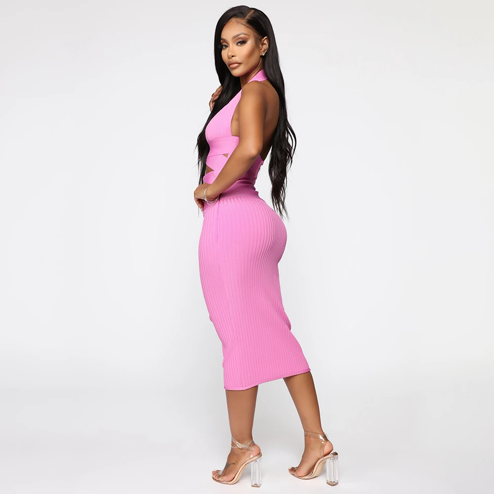two piece set midi halter v neck spaghetti pink strap backless 2020 new fashion hl bodycon sexy bandage dress
two piece set midi halter v neck spaghetti pink strap backless 2020 new fashion hl bodycon sexy bandage dress