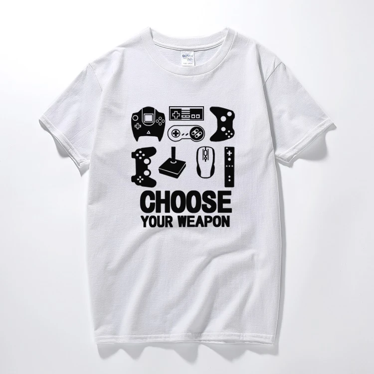 New Summer Men's T-shirt Choose Your Weapon Gamer T Shirt Video Game Controller Tee Cotton Short Sleeve Tshirt
New Summer Men's T-shirt Choose Your Weapon Gamer T Shirt Video Game Controller Tee Cotton Short Sleeve Tshirt