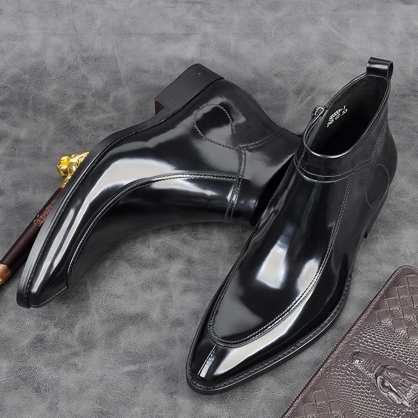 New Italian Patent Leather Formal Dress Man Wedding Ankle Boots Pointed Toe Handcrafted Men's Cowboy Riding Shoes AM122
New Italian Patent Leather Formal Dress Man Wedding Ankle Boots Pointed Toe Handcrafted Men's Cowboy Riding Shoes AM122