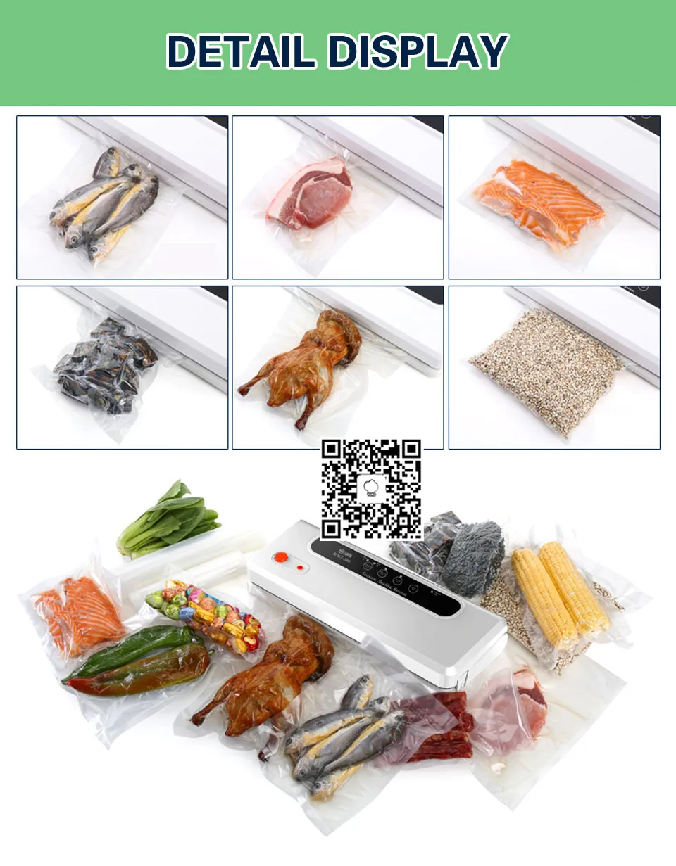 Вакуумный упаковщик пищевых продуктов шириной 33 см из АБС-пластика | Бытовая